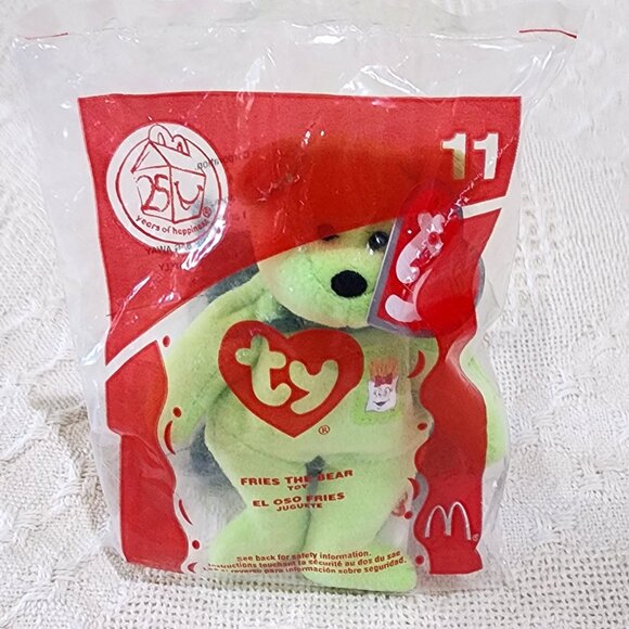 NIP - 2004 McDonald's TY Beanie Babies Happy Meal 25th FRIES THE BEAR #11 Plush - Picture 3 of 5